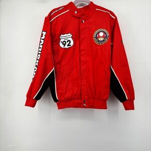 Nintendo Mario Kart Racing Jacket Red Black Toad Embroidered Bomber Mens XS New